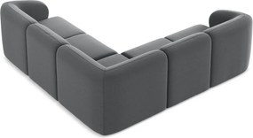 Szürke bársony sarokkanapé Lani – Makamii