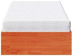 viaszbarna tömör fenyőfa kanapéágy matraccal 80 x 200 cm