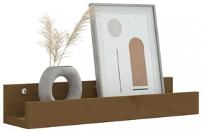 2 db mézbarna tömör fenyőfa fali polc 50 x 12 x 9 cm