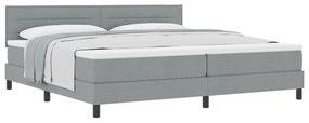 Boxspring Ágy Mattal Világosszürke 200x200 cm Ágynemű