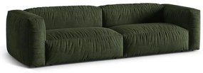 Zöld bársony moduláris kanapé 320 cm Martina – Micadoni