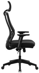 Ello ergonómikus irodai forgószék deréktámasszal, fejtámasszal, 3D Air mesh hálós