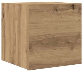 kézműves tölgy színű falra szerelhető TV-szekrény 30,5x30x30 cm