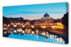 Canvas képek Róma Sunset folyami hidak 100x50 cm