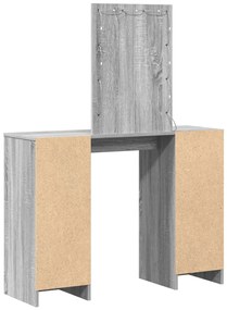 LED-es sminktükör Szürke Sonoma 102x33x135 cm