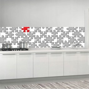 Fotótapéta flizelina Puzzle Absztrakt Kontraszt Szürke-Piros 250x60 +ragasztó