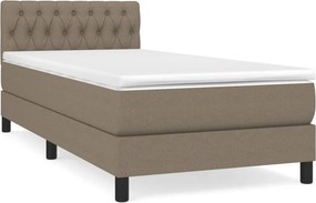 vidaXL tópszínű szövet rugós ágy matraccal 90 x 190 cm