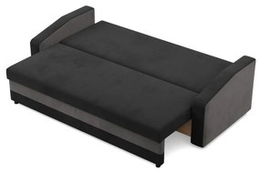 Hewlet kanapéágy, szövet anyag, hab töltet, fekete - szürke