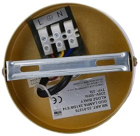 Csillár zsinóron DUO 3xE14/40W/230V arany/fekete