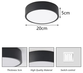 Brilagi - POOL LED mennyezeti lámpatest 18W/230V 3000/4500/6000K Ø 20 cm fekete