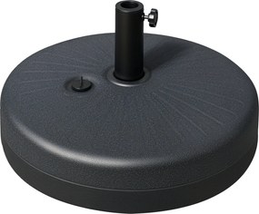 Outsunny Napernyő Állvány 22 kg Kerek Napernyő Alap, Napernyő Súly, Állvány 38/48 mm Átmérőjű Rúdhoz, Erkélyre, Teraszra, Kertbe, Fekete | Aosom