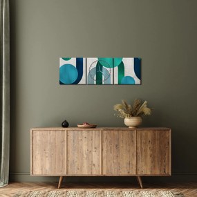 Kép - Vonalak és kör alakzatok (órával) (90x30 cm)