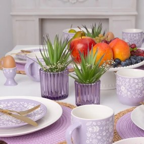 Altom Tealight üveg gyertyatartó teamécseshez, átmérő 7,5 cm, lila, 7,5 cm