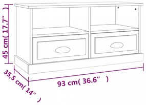 fehér magasfényű szerelt fa TV-szekrény 93x35,5x45 cm