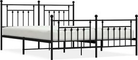 vidaXL fekete fém ágykeret fej- és lábtámlával 183 x 213 cm