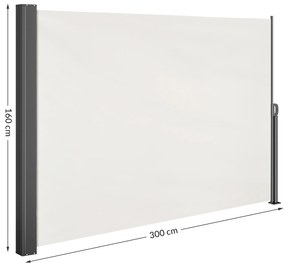 Deuba Oldalsó napellenző Nosara 160x300 cm - krémszínű