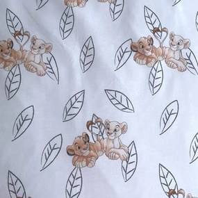 Világossárga egyszemélyes pamut gyerek ágyneműhuzat világító hatással 140x200 cm Lion King "Best friends" – Jerry Fabrics