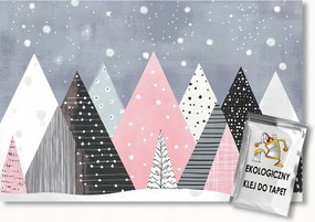 Fotótapéta Flizelina Gyerekek Tájkép Hegyek Fák Tél Hó 200x140 ragasztó