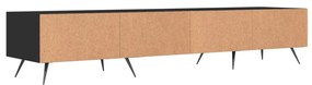 fekete szerelt fa TV-szekrény 150 x 36 x 50 cm