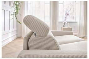 Krémszínű kordbársony kinyitható kanapé 215 cm Monaco – Bobochic Paris