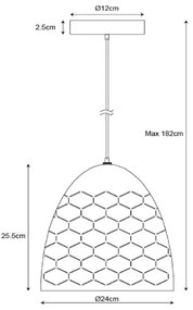 Lucide 43408/24/36 - Csillár zsinóron GALLA 1xE27/60W/230V szürke