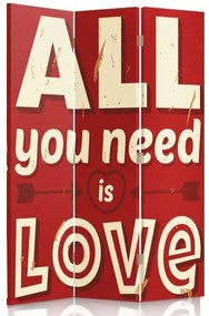 Gario Paraván All you need is love Méret: 110 x 170 cm, Kivitelezés: Klasszikus paraván