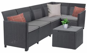 Claire VIII 5 személyes sarokgarnitúra párnatartós asztallal