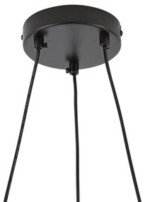 Fekete függőlámpa füstszínű és borostyánszínű üveggel, kerek, 8-as - Monaco