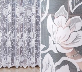 Jacquard függöny 023338 mintás, 500x270cm egyenes, virágmintás (szegélyekkel)