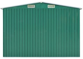 zöld fém kerti fészer 257 x 580 x 181 cm