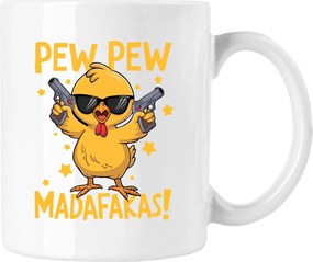 Bögre Pew Pew Csaj Mém Vicces Fehér 330ml