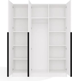 SENSO 3D gardróbszekrény 150x56.5x200 cm, fehér-fekete