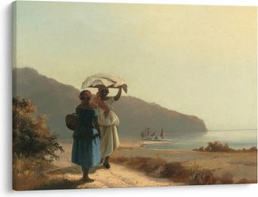 Kép - Camille Pissarro, Two Women Chatting by the Sea, St. Thomas, reprodukciók (70x50 cm)