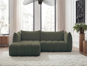Zöld buklé sarokkanapé (bal oldali-heverő résszel) Azra – Bobochic Paris