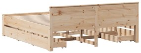 tömör fenyőfa ágy matrac nélkül fejtámlával 200 x 200 cm