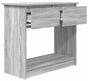 szürke sonoma színű konzolasztal fiókokkal 85,5x38,5x74,5 cm