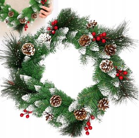 Karácsonyi Koszorú Dekoráció Ajtódísz Koszorú Karácsonyra 50CM