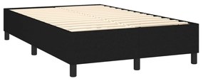 fekete szövet rugós és LED-es ágy matraccal 120 x 200 cm