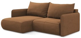 Narancssárga kinyitható-tárolóhelyes sarokkanapé (bal oldali) Nanea – Makamii