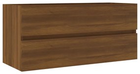 Barna tölgyszínű szerelt fa mosdószekrény 100 x 38,5 x 45 cm