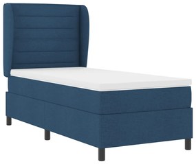 Kék Boxspring Ágy Matrac 100x200 cm Szövet