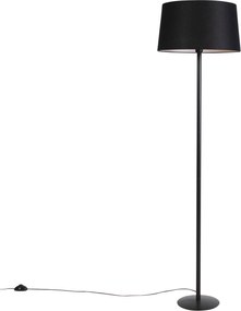 Fekete állólámpa vászonbúrával fekete 45 cm - Simplo