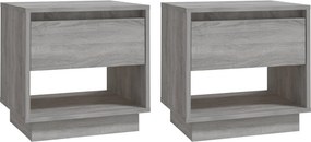 vidaXL 2 db szürke sonoma színű szerelt fa éjjeliszekrény 45x34x44 cm
