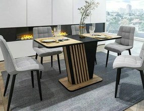 Nevio bővíthető étkezőasztal tölgy/fekete 125-170 cm