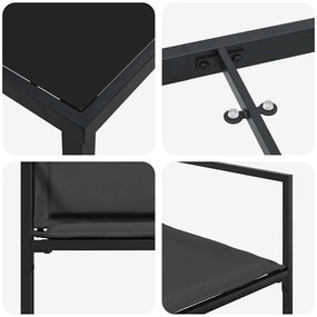 Kert étkező szett 5 pcs Fekete 160 x 80 x 73 cm