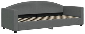 sötétszürke szövet kanapéágy matraccal 80 x 200 cm