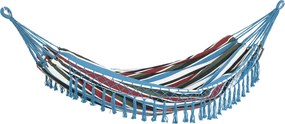 Outsunny Hordozható Kétszemélyes Pamut Hintaágy 285x150 cm Zsákkal Kültéri Terasz Kert Strand Kemping 120 kg Teherbírással Többszínű | Aosom