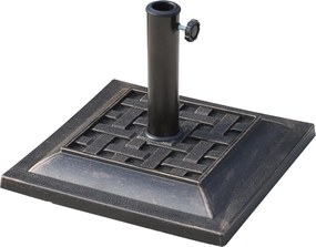 Outsunny Napernyő Állvány Poliészter Gyanta 9kg Napernyő Alap 38mm/48mm Átmérőjű Napernyőoszlophoz Kerthez, Erkélyhez, Bronz | Aosom