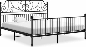 vidaXL fekete fém ágykeret 200 x 200 cm