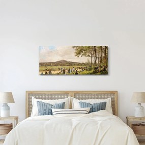 Kép - French 19th Century, Race Course at Longchamps, reprodukciók (120x50 cm)
